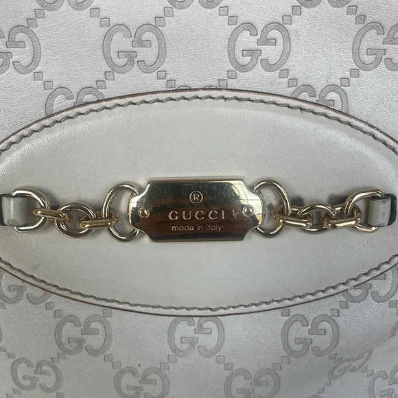 Gucci White Guccissima Leather Medium Punch Tote - Picture 10 of 16